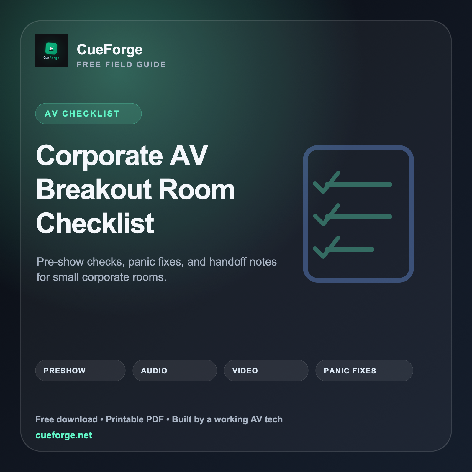 Corporate AV Breakout Room Checklist cover