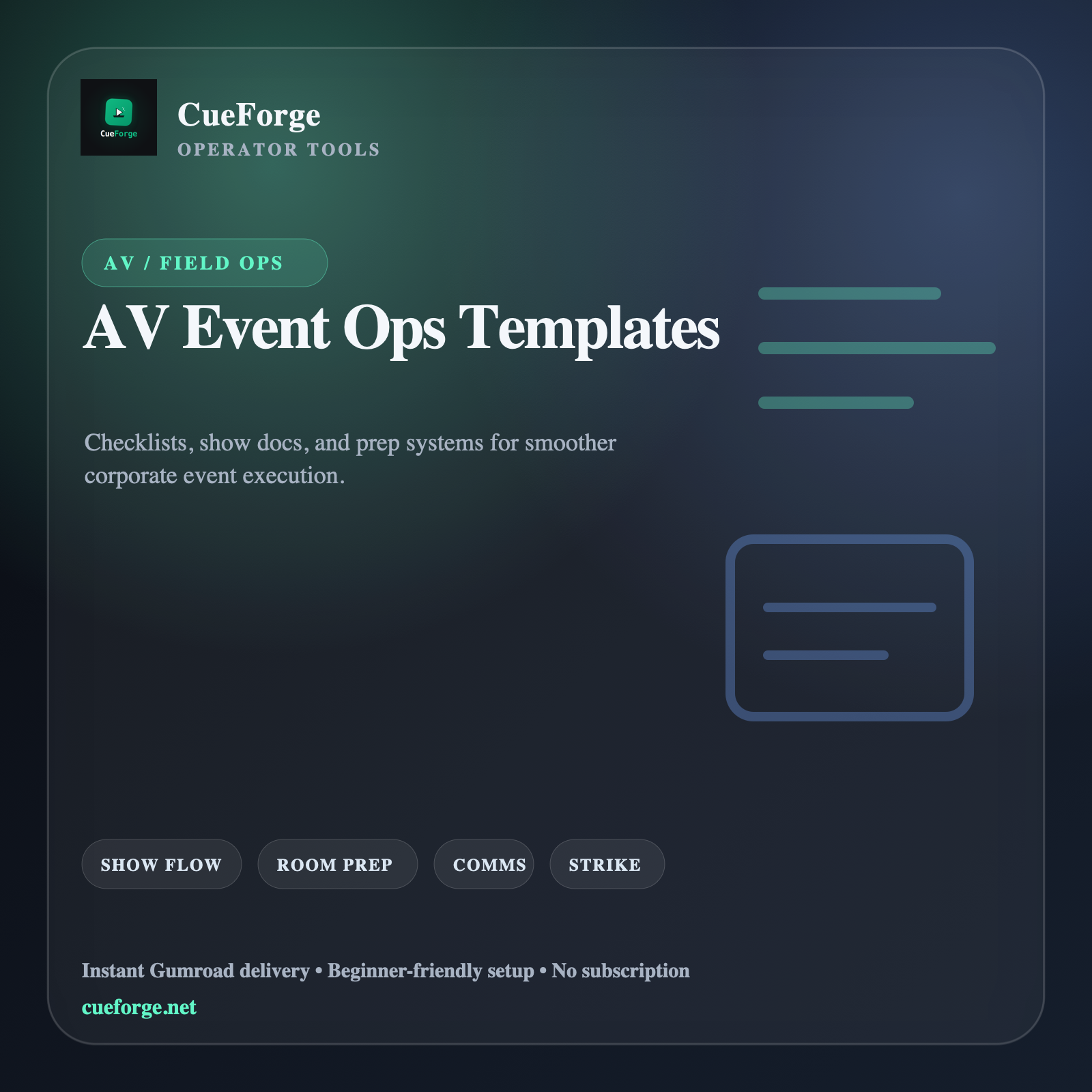 AV Event Ops Templates Bundle cover