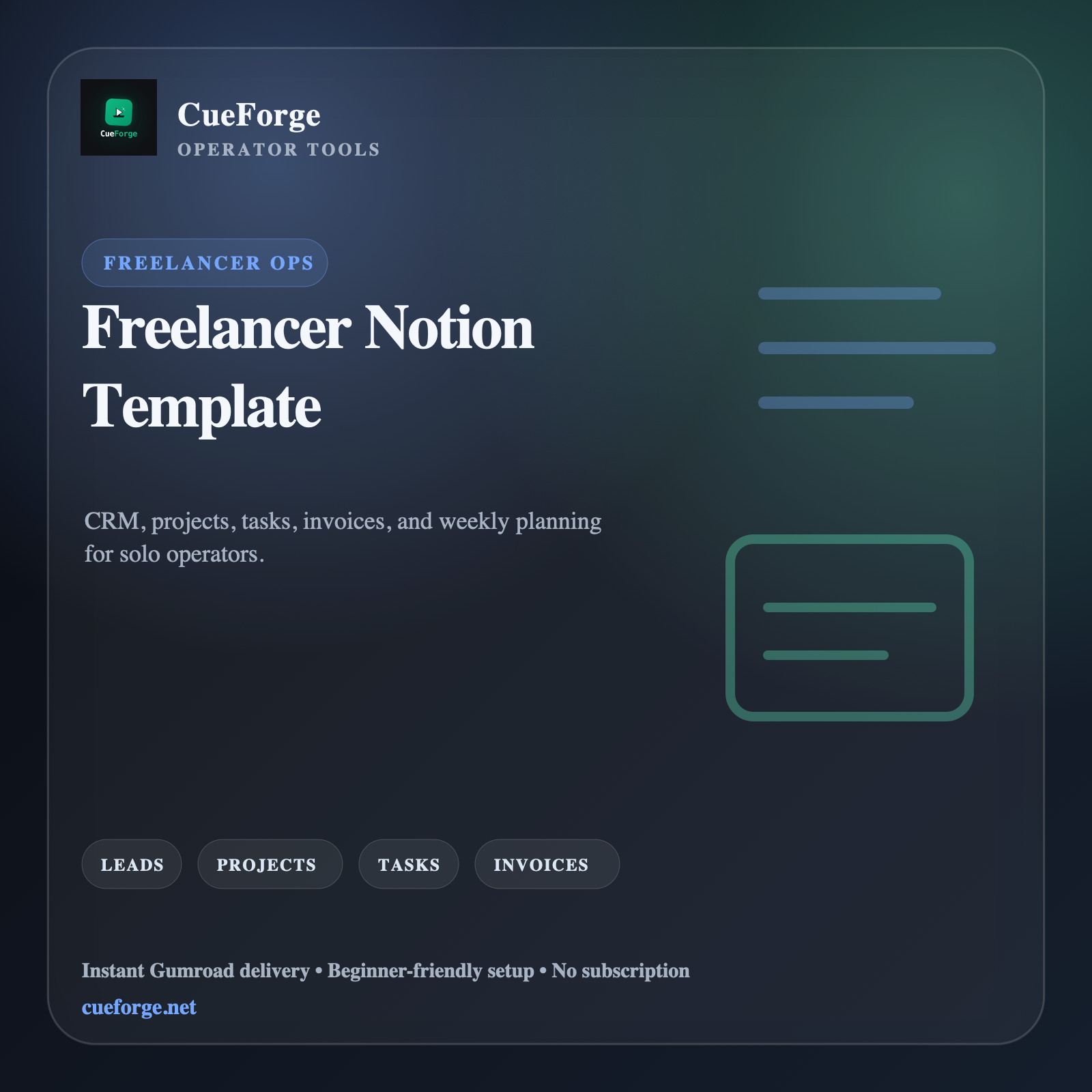 Freelancer Notion Template preview