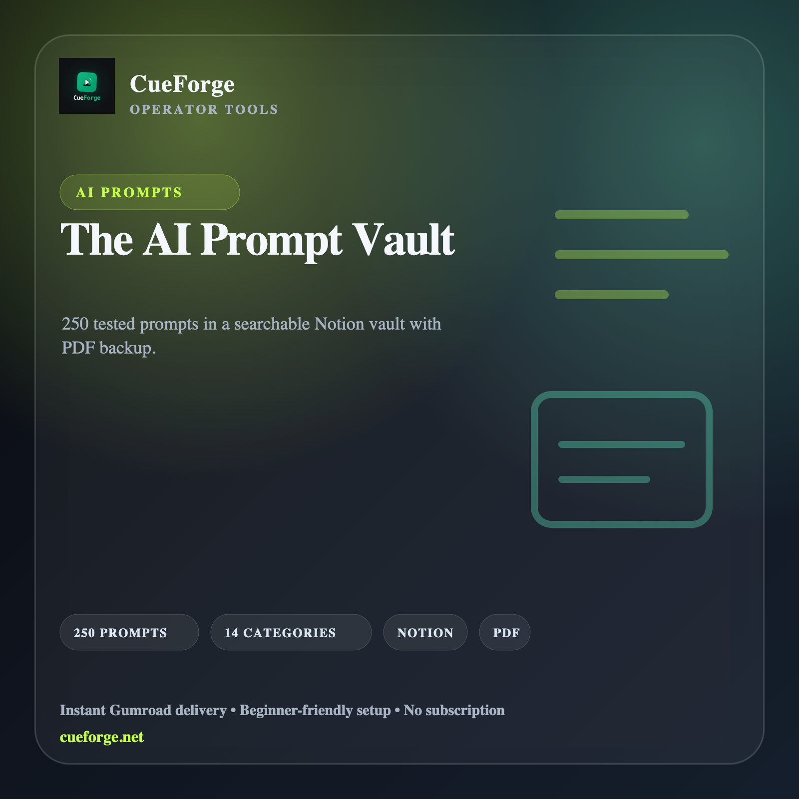 The AI Prompt Vault preview